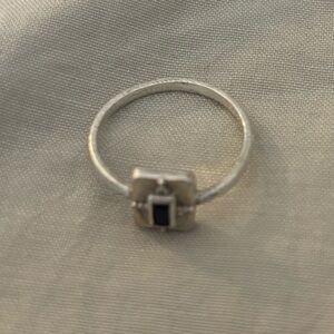 Elegant Silver Ring with Black Stone